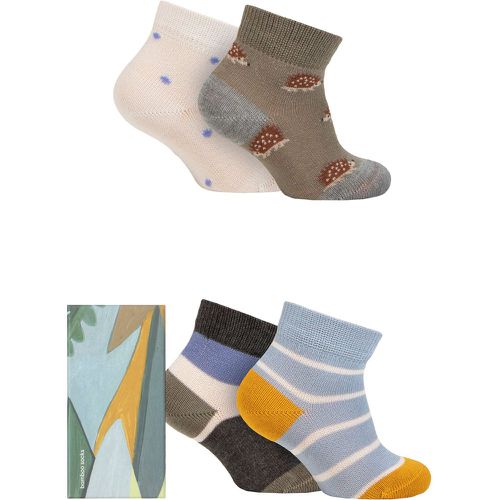 Babies and Kids 4 Pair Ray Bamboo Hedgehog Gift Boxed Socks Multi 12-24 Months - Thought - Modalova
