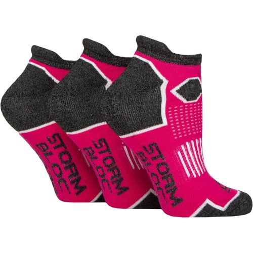Women's 3 Pair Cushioned Trainer Socks Fluorescent 4-8 - Storm Bloc - Modalova