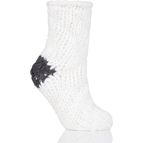 Pair Moon Glow Soft Hand Knitted Slipper Socks Ladies 4-8 Ladies - Elle - Modalova