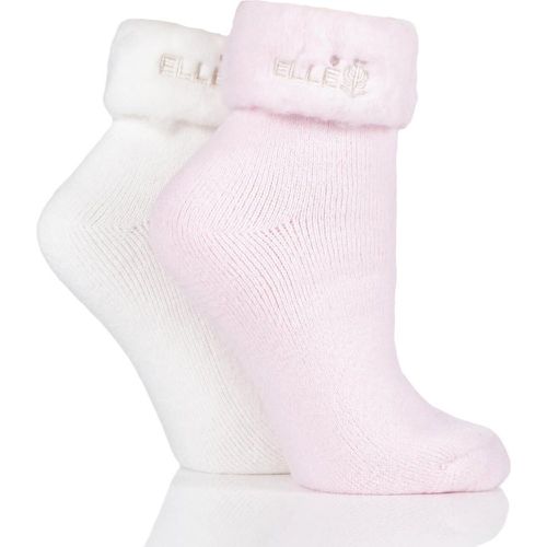 Pair Pink / Cream Original Cosy Bed Socks Ladies 4-8 Ladies - Elle - Modalova