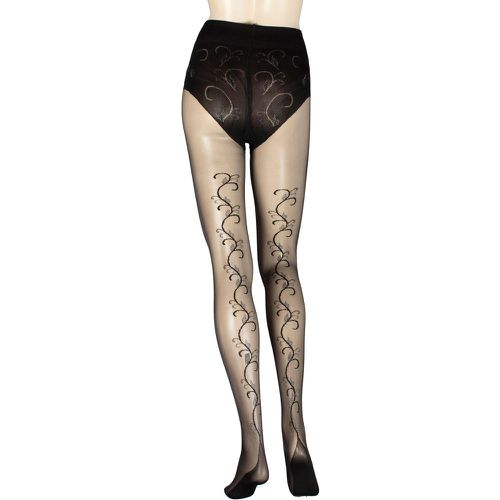 Women's 1 Pair Serenity Floral Backseam Tights Extra Large - Trasparenze - Modalova