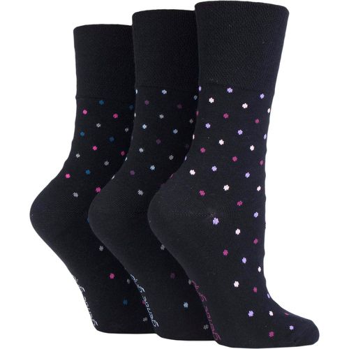 Ladies 3 Pair Patterned and Striped Socks Dots 4-8 Ladies - Gentle Grip - Modalova