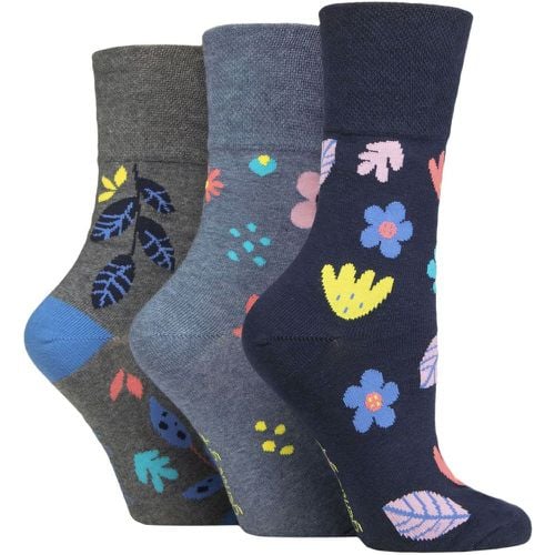 Women's 3 Pair Colourburst Socks Floral Pop 4-8 - Gentle Grip - Modalova