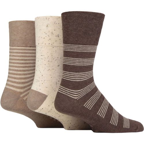 Mens 3 Pair Gentle Grip Cotton Holiday Socks Mid / Cream Stripe 6-11 - SockShop - Modalova