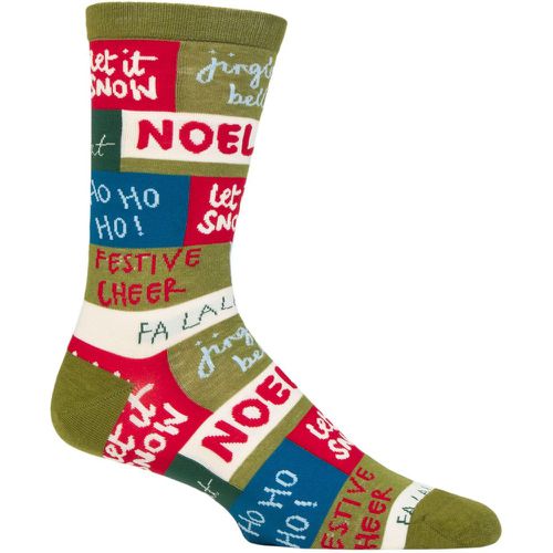Mens 1 Pair Caleb Christmas Slogan Organic Cotton Socks Lichen 7-11 - Thought - Modalova