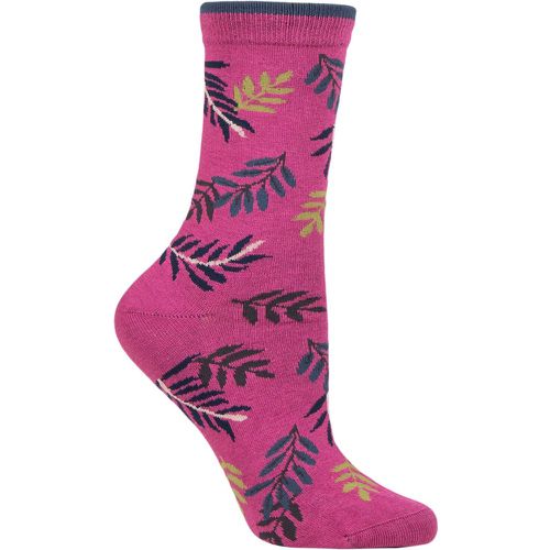 Ladies 1 Pair Mable Leaf Bamboo and Organic Cotton Socks Violet 4-7 Ladies - Thought - Modalova