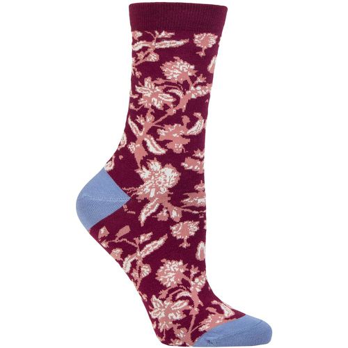 Ladies 1 Pair Ellianna Organic Cotton Floral Socks Slate Grey 4-7 - Thought - Modalova