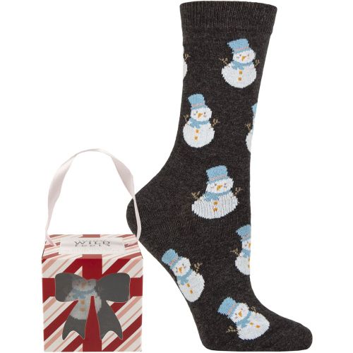 Women's 1 Pair SOCKSHOP Christmas Gift Box Socks Snowman 4-8 - Wildfeet - Modalova