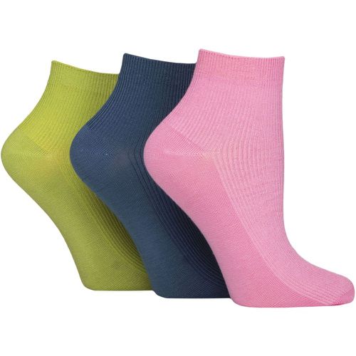 Women's 3 Pair Elle Ribbed Bamboo Ankle Socks Coastal Joy 4-8 - SockShop - Modalova