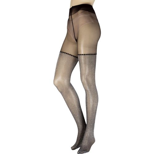 Women's 1 Pair Tabasco Lurex Mock Hold Up Tights Extra Large - Trasparenze - Modalova