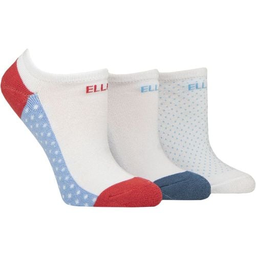 Women's 3 Pair Elle Bamboo Cushioned No Shows Glazed Cherry 4-8 - SockShop - Modalova