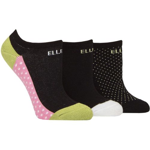 Women's 3 Pair Elle Bamboo Cushioned No Shows Wasabi Blush 4-8 - SockShop - Modalova