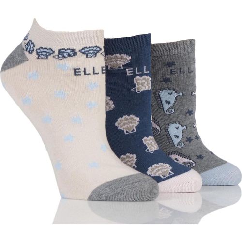 Pair Weathered Coast Patterned Cotton No Show Socks Ladies 4-8 Ladies - Elle - Modalova