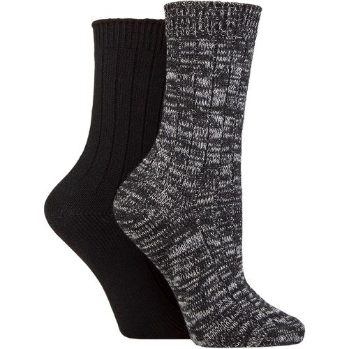 Women's 2 Pair Chunky Rib Cotton Boot Socks 4-8 - Elle - Modalova