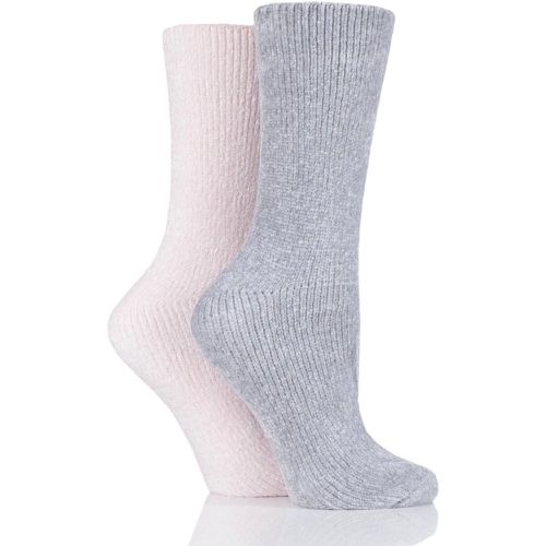 Pair Opal Pink Chenille Boot Socks Ladies 4-8 Ladies - Elle - Modalova