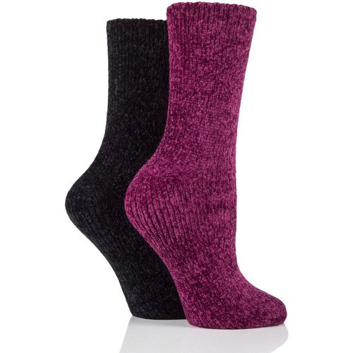 Women's 2 Pair Chenille Boot Socks Blackbird 4-8 Ladies - Elle - Modalova