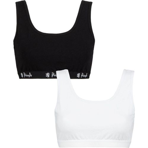 Ladies 2 Pack Smooth Silhouette Non-Wired Cotton Bralettes Black / White S - Pringle - Modalova