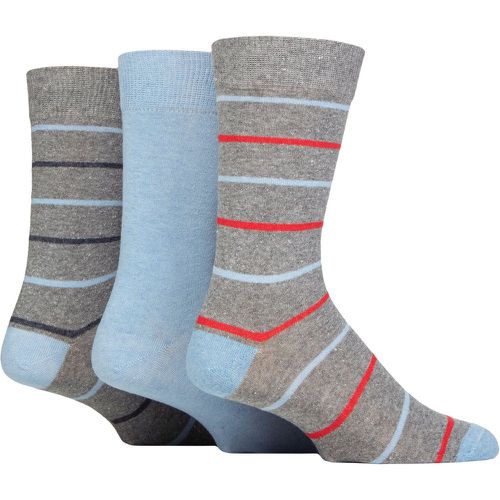 Mens 3 Pair SOCKSHOP 100% Recycled Cotton Thin Stripe Patterned Socks Thin Stripes Light 7-11 - TORE - Modalova