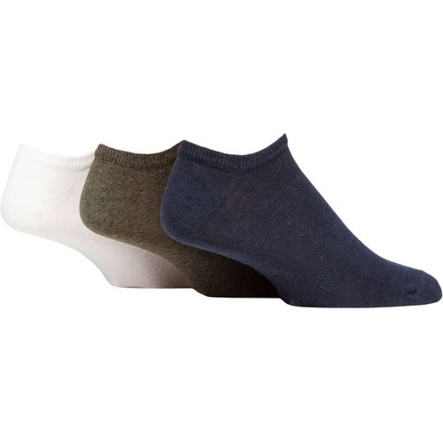Mens 3 Pair SOCKSHOP 100% Recycled Plain Cotton Trainer Socks Blue / Green / White 7-11 Mens - TORE - Modalova