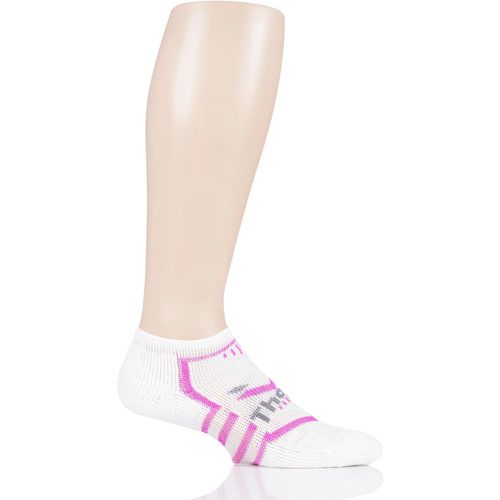 Pair White / Pink Edge Running Micro Mini Crew Socks Unisex 2.5-4.5 Unisex - Thorlos - Modalova
