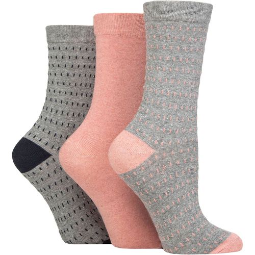 Ladies 3 Pair SOCKSHOP 100% Recycled Cotton Dash Patterned Socks Small Dash Light Grey 4-8 - TORE - Modalova
