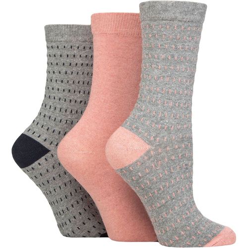 Women's 3 Pair SOCKSHOP 100% Recycled Cotton Dash Patterned Socks Small Dash Light Grey 4-8 - TORE - Modalova