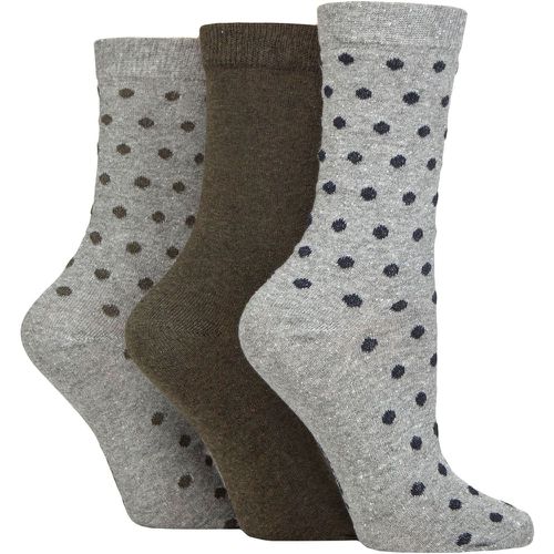 Ladies 3 Pair SOCKSHOP 100% Recycled Cotton Polka Dot Patterned Socks Spots Light Grey 4-8 - TORE - Modalova