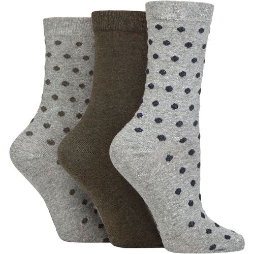 Women's 3 Pair SOCKSHOP 100% Recycled Cotton Polka Dot Patterned Socks Spots Light Grey 4-8 - TORE - Modalova