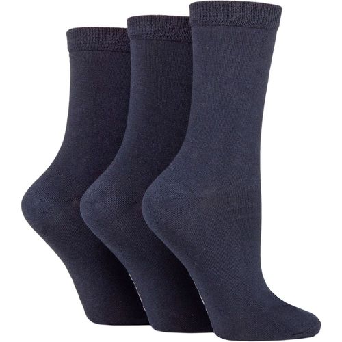 Ladies 3 Pair SOCKSHOP 100% Recycled Plain Cotton Socks Navy 4-8 Ladies - TORE - Modalova