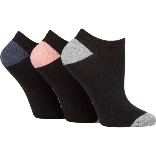 Ladies 3 Pair SOCKSHOP 100% Recycled Heel and Toe Cotton Trainer Socks Navy / Grey / Pink 4-8 Ladies - TORE - Modalova