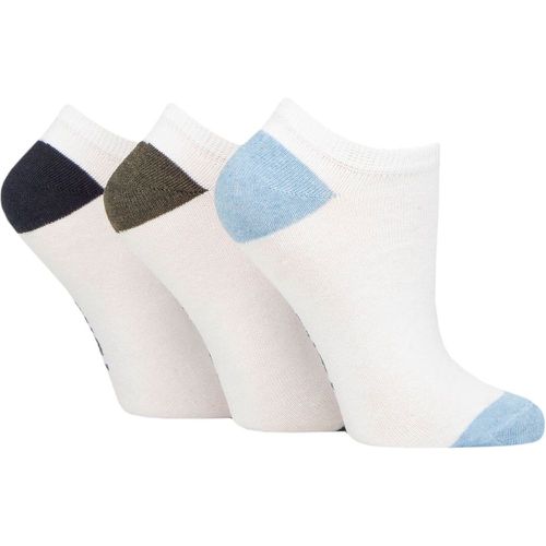 Ladies 3 Pair SOCKSHOP 100% Recycled Heel and Toe Cotton Trainer Socks Navy / Charcoal / Blue 4-8 Ladies - TORE - Modalova