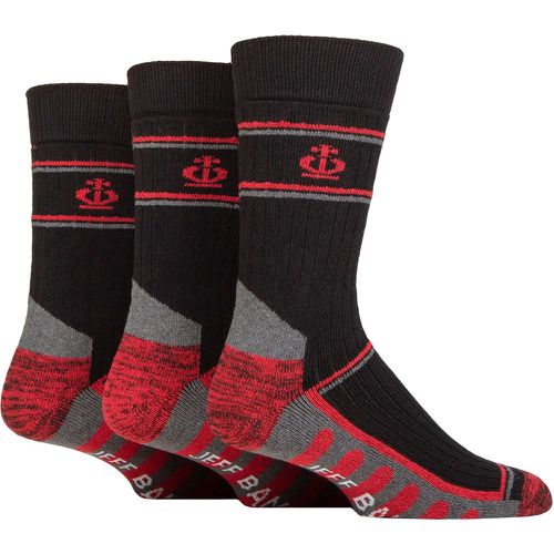 Mens 3 Pair Recycled Cotton Cushioned Durable Work Socks / Red 7-11 - Jeff Banks - Modalova