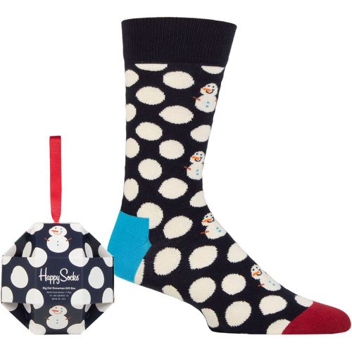 Mens and Ladies 1 Pair Big Dot Snowman Gift Boxed Socks Multi 4-7 Unisex - Happy Socks - Modalova