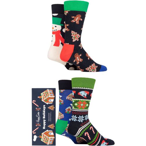 Mens and Women's 4 Pair Gingerbread Cookies Gift Boxed Socks Multi 4-7 Unisex - Happy Socks - Modalova