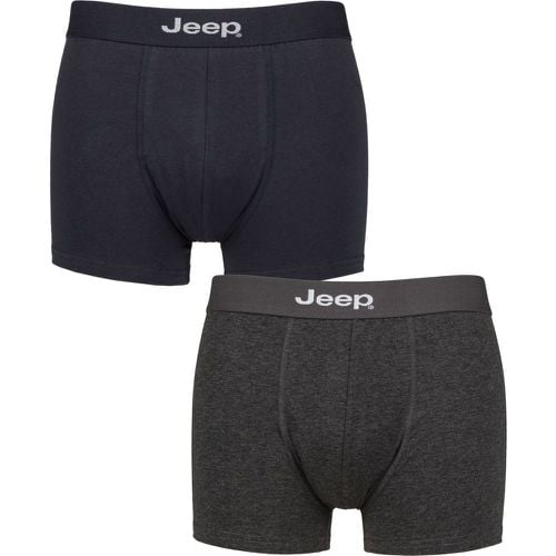 Pack Navy / Charcoal Cotton Plain Fitted Hipster Trunks Men's Medium - Jeep - Modalova