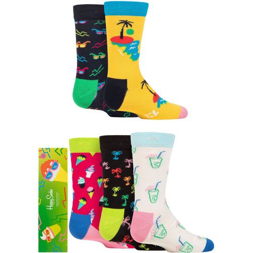 Boys and Girls 5 Pair Gift Boxed Tropical Socks Mix 2-3 Years - Happy Socks - Modalova