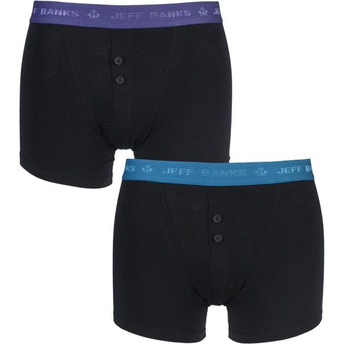 Pack / Purple / Teal Plymouth Button Cotton Boxer Shorts Men's Small - Jeff Banks - Modalova