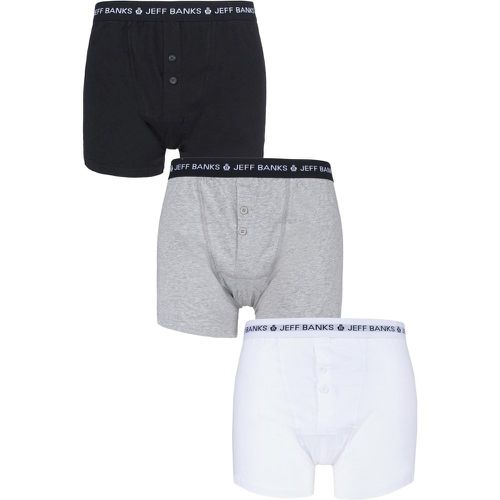 Pack Black / White / Grey Marlow Buttoned Boxer Shorts Men's Extra Large - Jeff Banks - Modalova