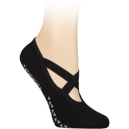 Ladies 1 Pair Full Toe Organic Cotton Chloe Ballet Slippers Socks with Grip Ebony 6-8.5 Ladies - Tavi Noir - Modalova