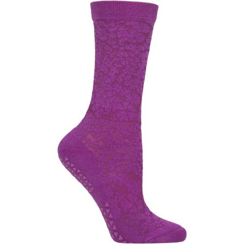 Women's 1 Pair Jess Grip Socks Violet Floral M - Tavi Noir - Modalova