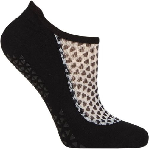 Women's 1 Pair Maddie Organic Cotton Sheer Top Yoga Socks with Grip Follow Your Heart 3-5.5 Ladies - Tavi Noir - Modalova