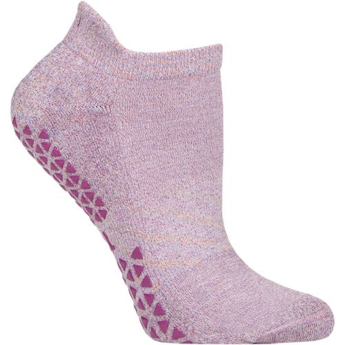 Ladies 1 Pair Tavi Noir Savvy Organic Cotton Low Rise Yoga Socks with Grip Lilac M - SockShop - Modalova
