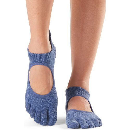 Ladies 1 Pair Bellarina Full Toe Organic Cotton Open Front Yoga Socks Navy S - ToeSox - Modalova