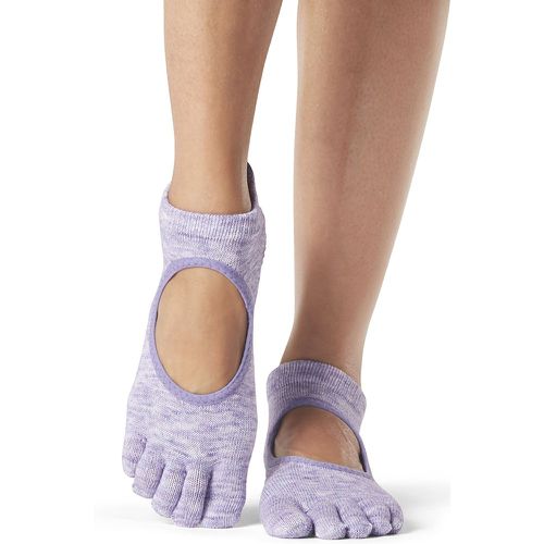 Ladies 1 Pair Bellarina Full Toe Organic Cotton Open Front Yoga Socks Heather M - ToeSox - Modalova