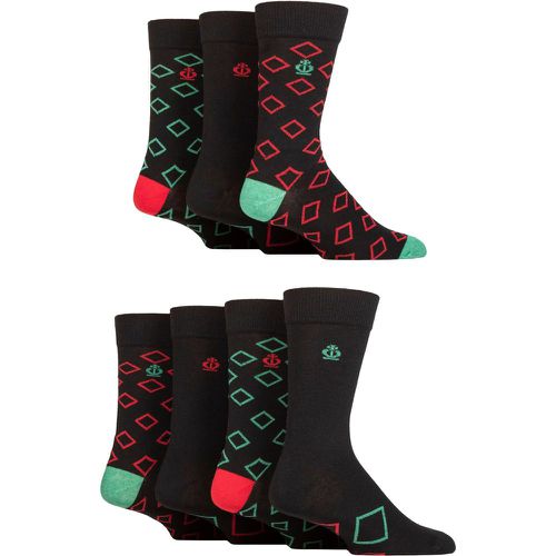 Mens 7 Pair Jeff Banks Recycled Cotton Patterned Socks with Gift Tag Diamonds 7-11 - SockShop - Modalova