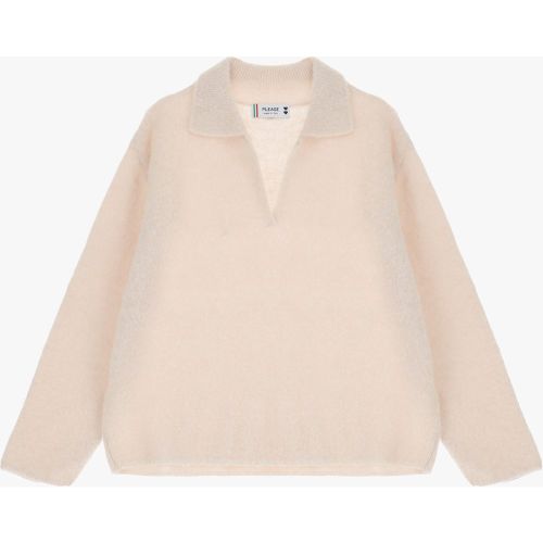 Pullover con scollatura a v e colletto - Please - Modalova