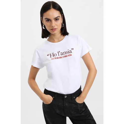 T-shirt con stampa ironica e scollo rotondo - Please - Modalova