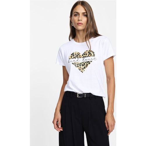 T-shirt a maniche corte con cuore leopardato - Please - Modalova