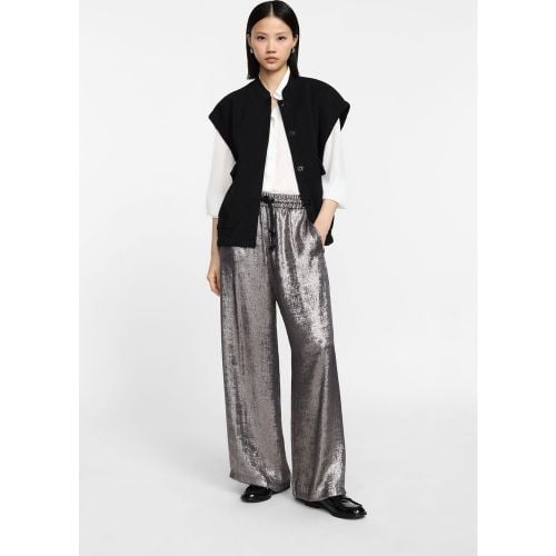 Pantaloni metallizzati a gamba larga con coulisse - Please - Modalova