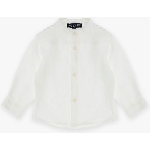 Camicia baby monocolour con colletto alla coreana - Please - Modalova